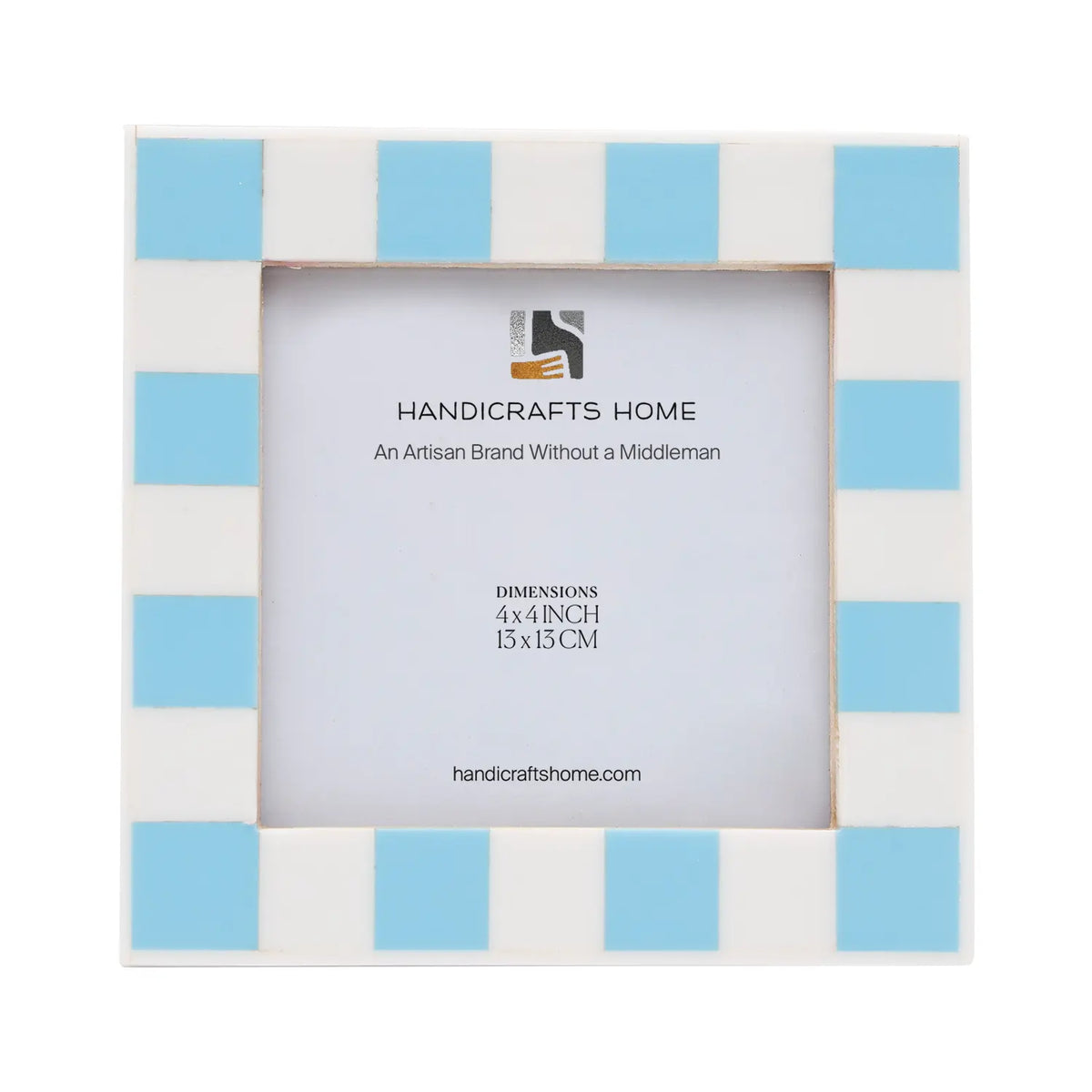 Handmade Baby Picture Frame 4x4 Checkered Art Inspired Resin Inlay Collection, for tabletop or wall display