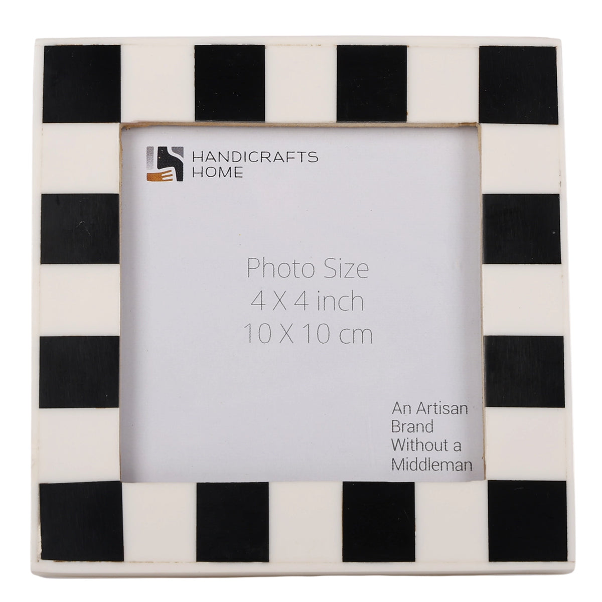 Handmade Baby Picture Frame 4x4 Checkered Art Inspired Resin Inlay Collection, for tabletop or wall display