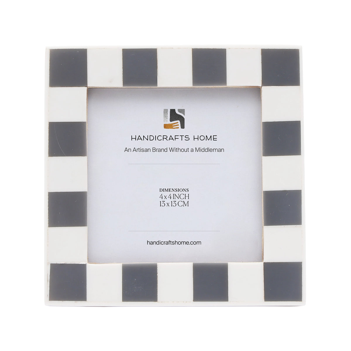 Handmade Baby Picture Frame 4x4 Checkered Art Inspired Resin Inlay Collection, for tabletop or wall display