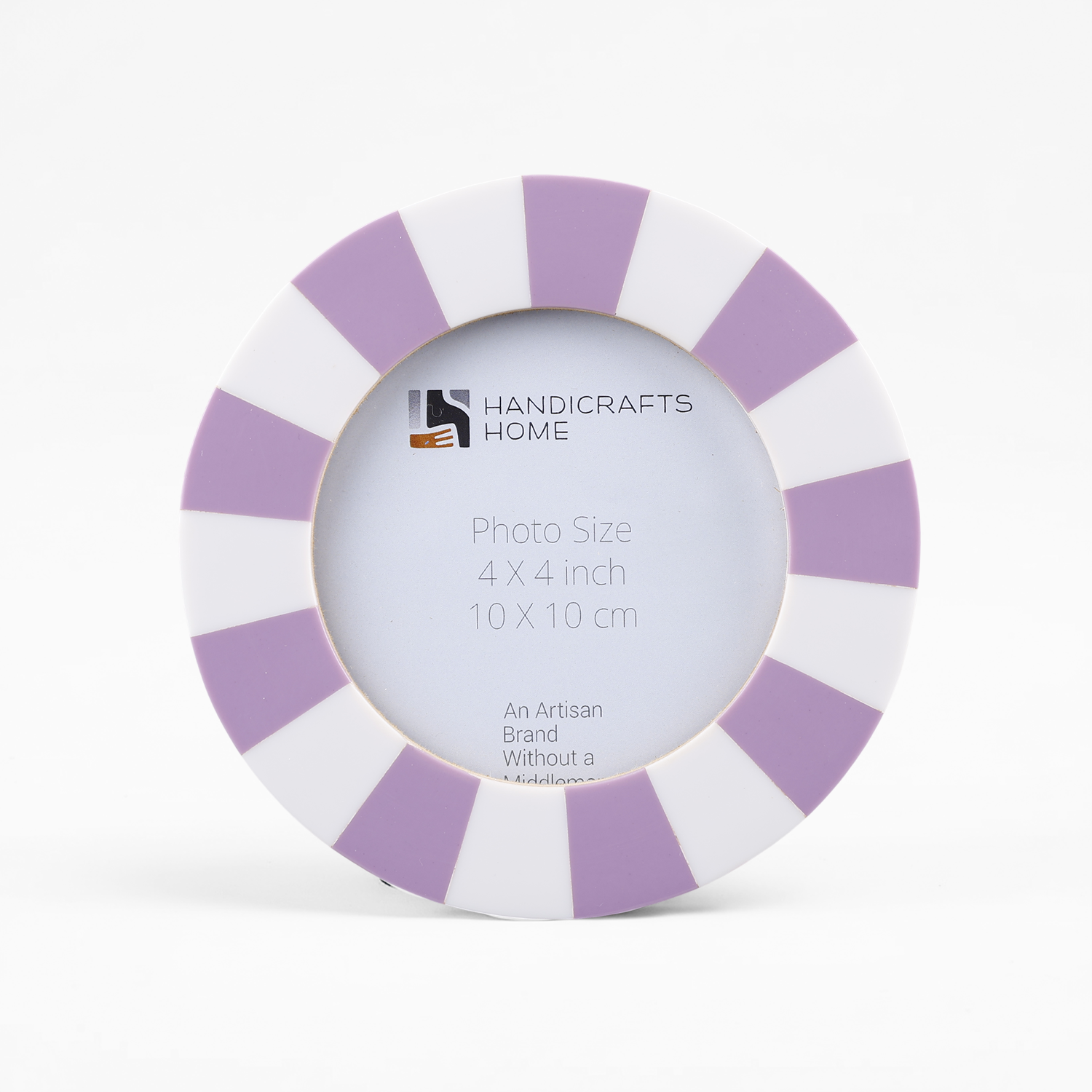 Round Resin Inlay Baby Picture Frame 4x4 Lavender Nursery Décor