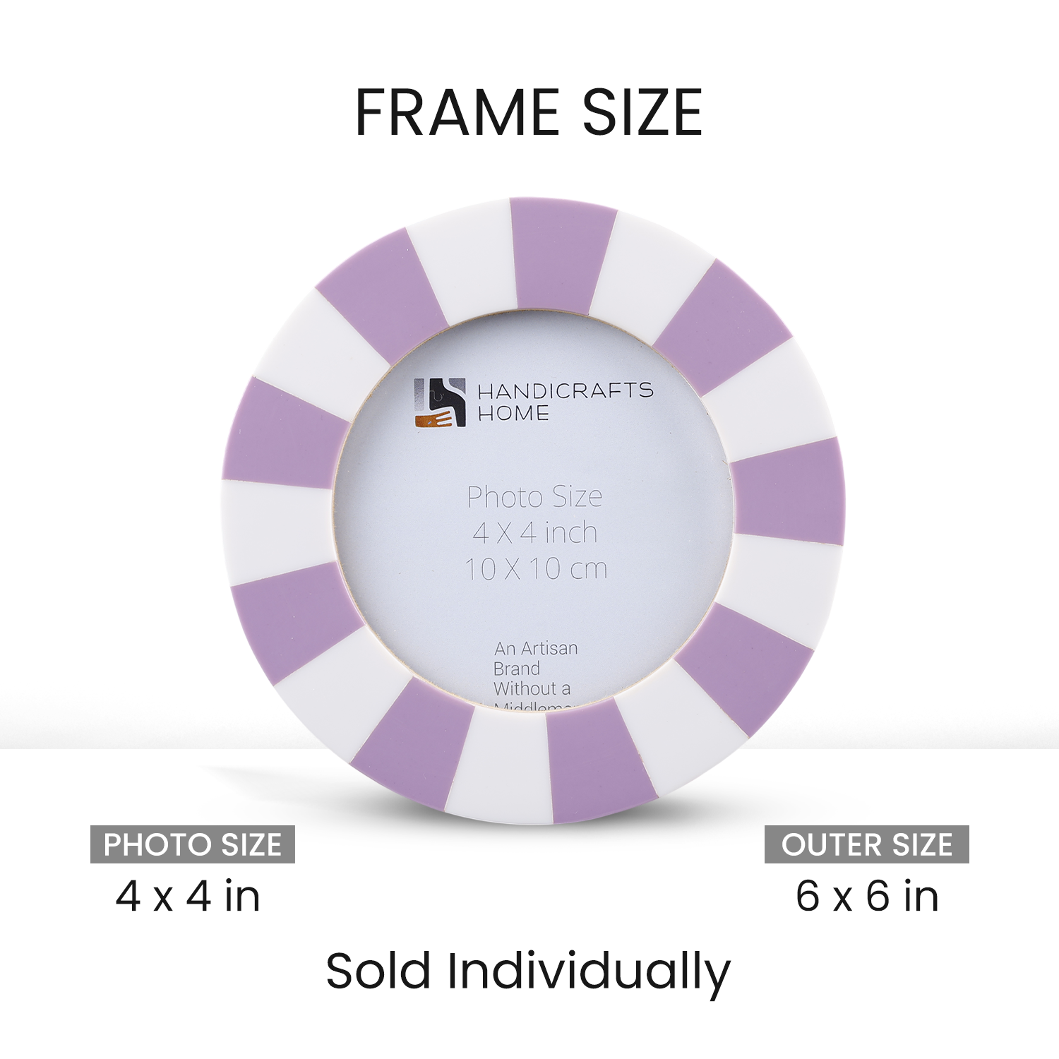 Round Resin Inlay Baby Picture Frame 4x4 Lavender Nursery Décor