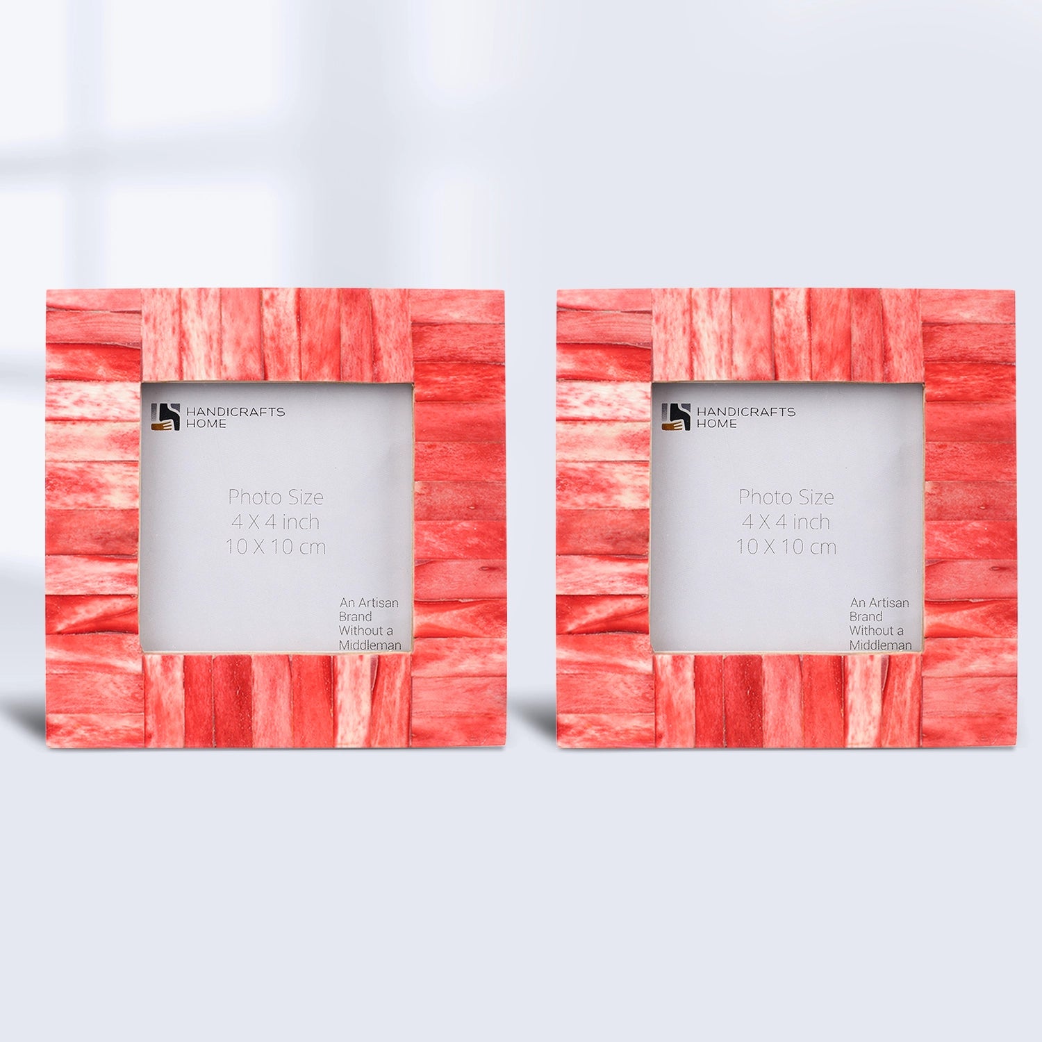 Picture Frames Classic Pattern Bone Inlay Combo 4"x4", Red