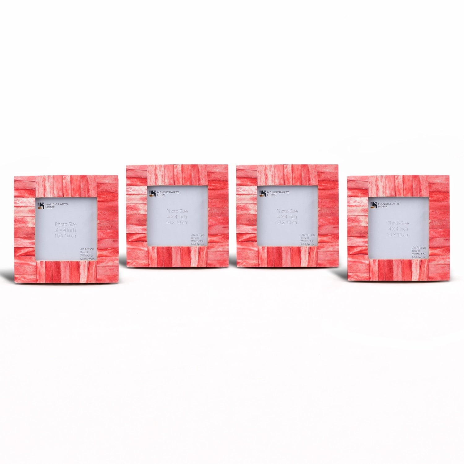 Picture Frames Classic Pattern Bone Inlay Combo 4"x4", Red