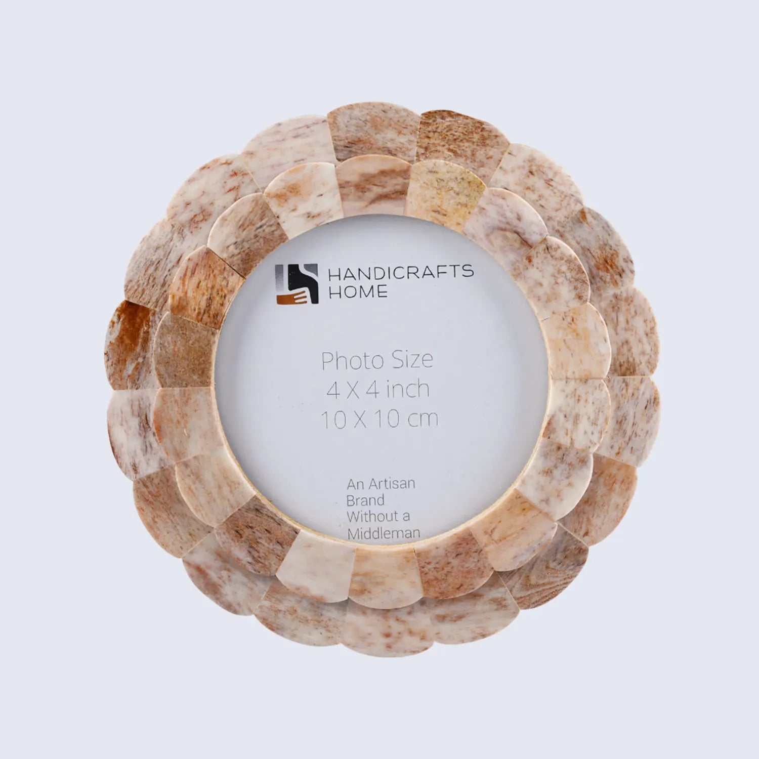 Baby Picture Frame Scallop 4x4 Picture Frames Resin Inlay Collection, Brown