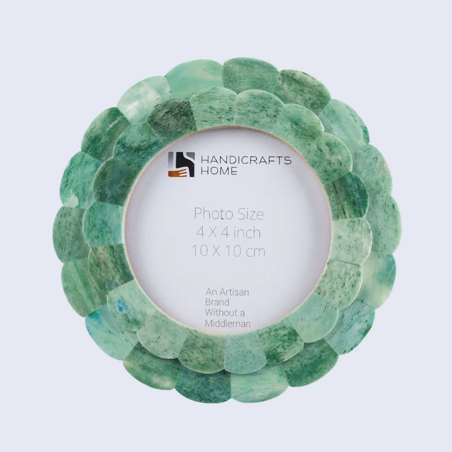 Baby Picture Frame Scallop 4x4 Picture Frames Resin Inlay Collection, Green