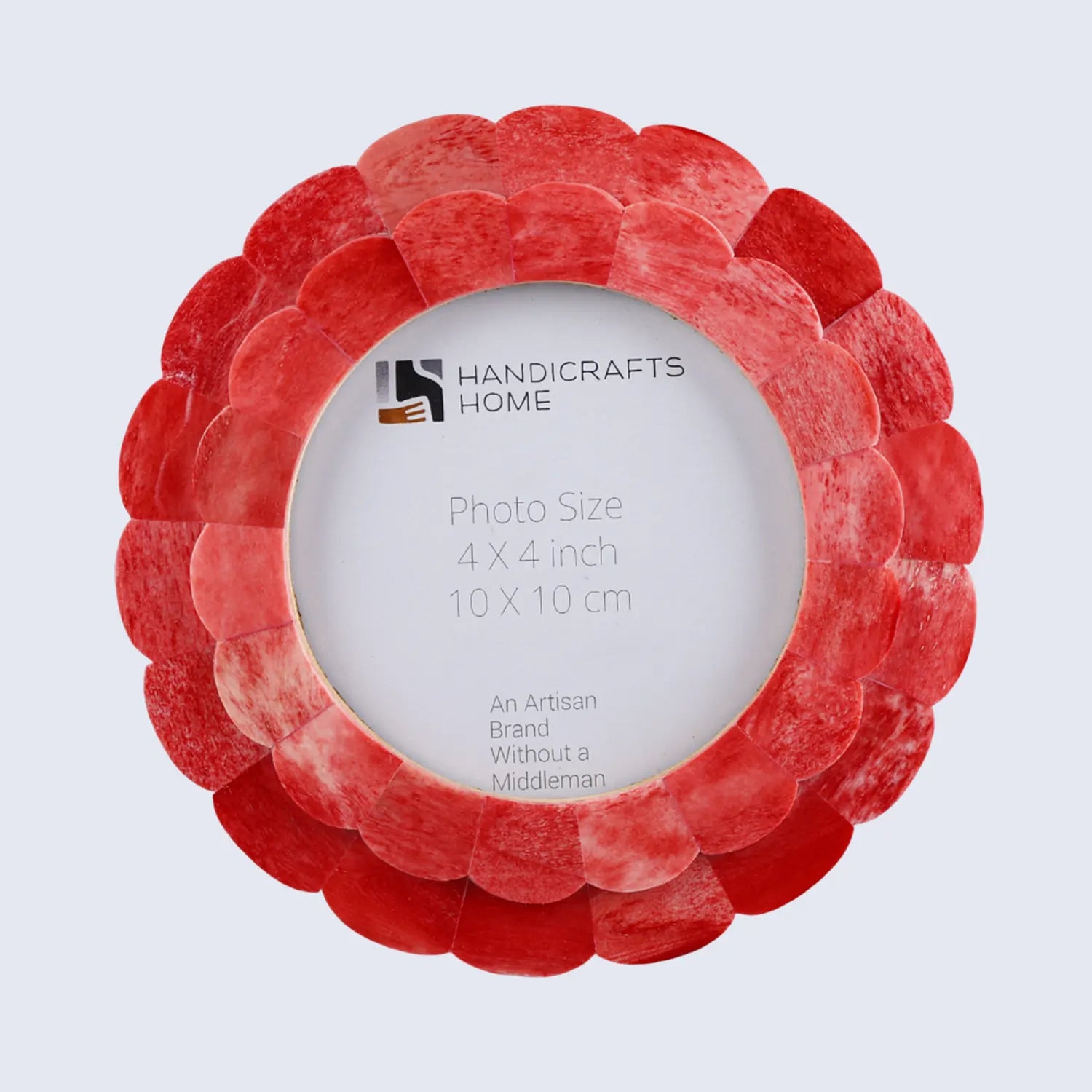 Baby Picture Frame Scallop 4x4 Picture Frames Resin Inlay Collection, Red