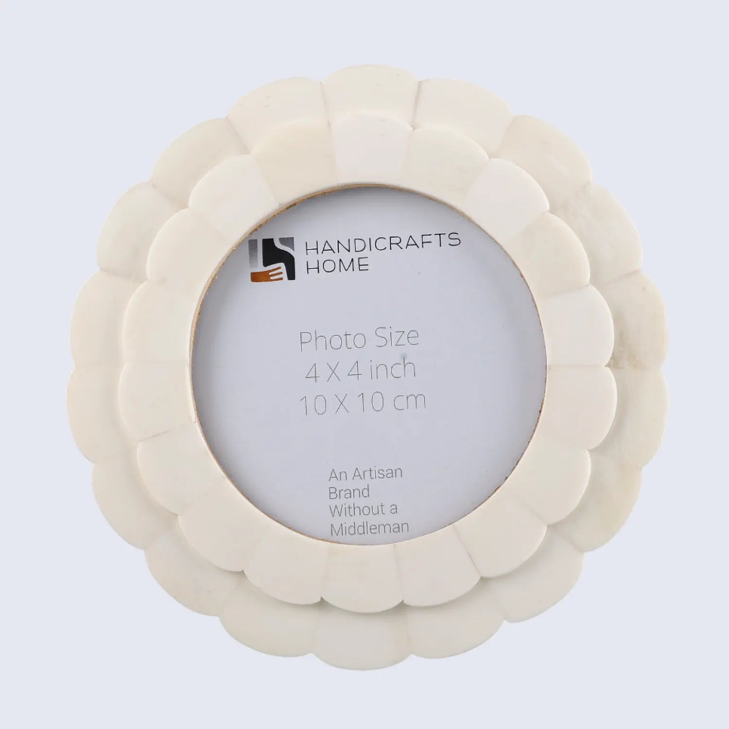 Baby Picture Frame Scallop 4x4 Picture Frames Resin Inlay Collection, White