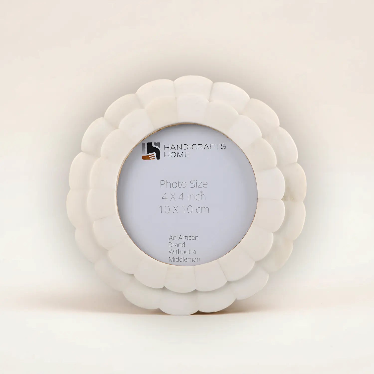 White Scallop Bone Inlay Picture Photo Frame size 4” x 4”