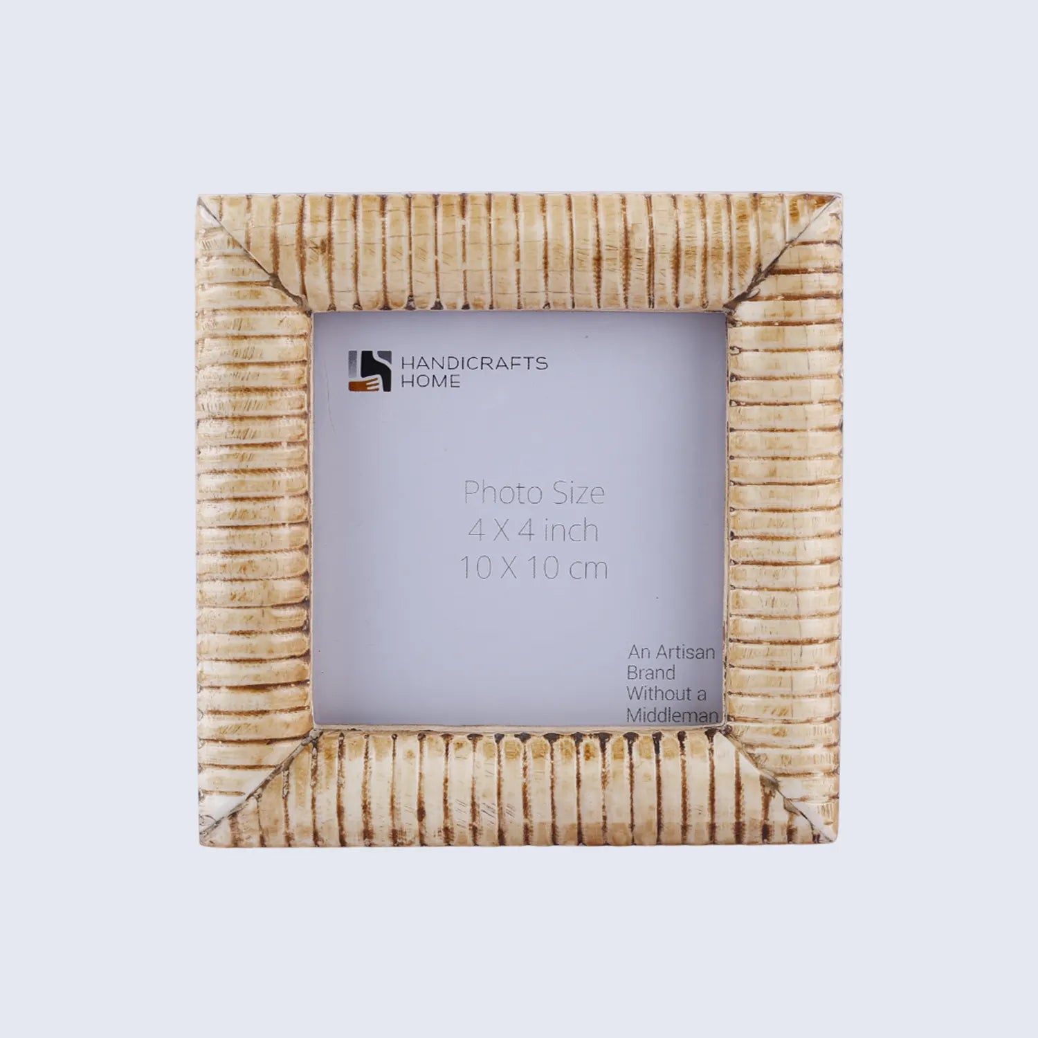 Ridged Pattern Bone Inlay Decorative Baby Picture Frame- 4x4