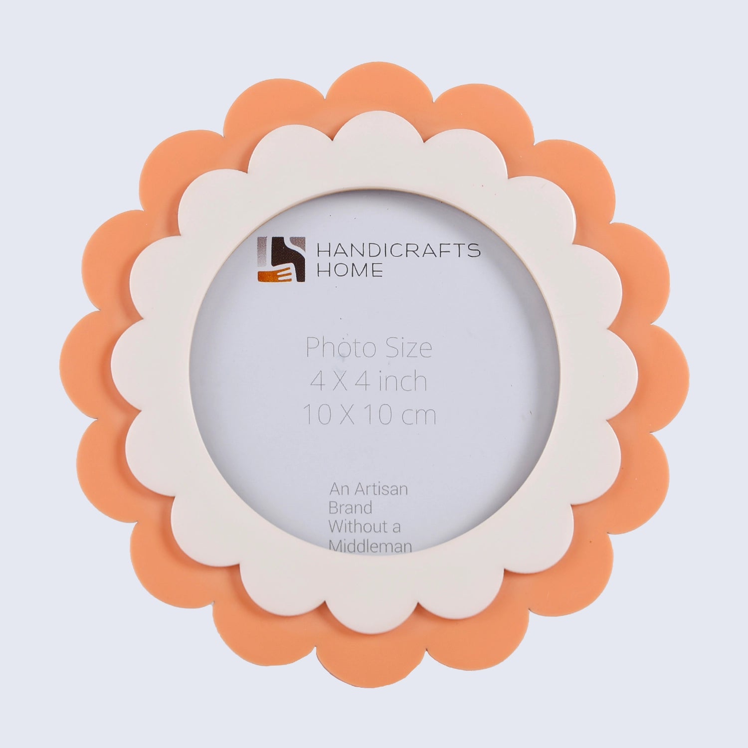 Baby Picture Frames 4x4"  Scalloped Rose Glow Resin Inlay Frame