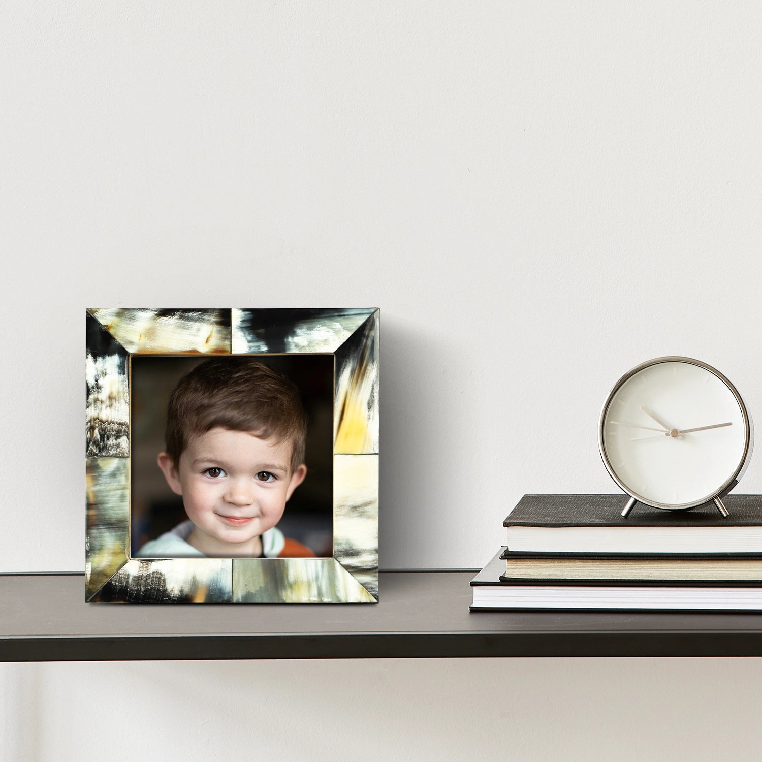 Picture Frames Essence Pattern Horn Inlay Collection in 4 Sizes, Black