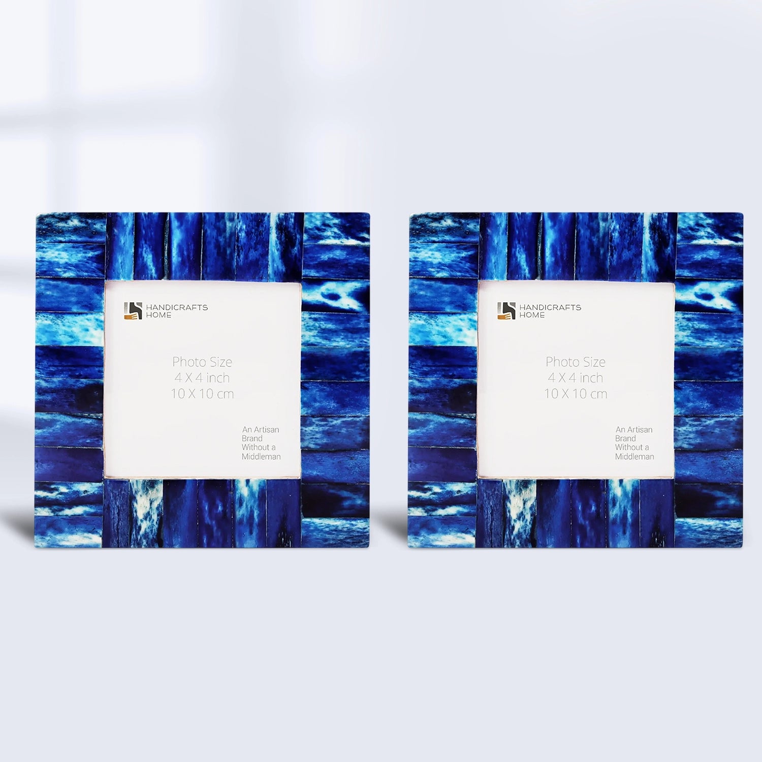 Picture Frames Classic Pattern Bone Inlay Combo 4"x4", Blue