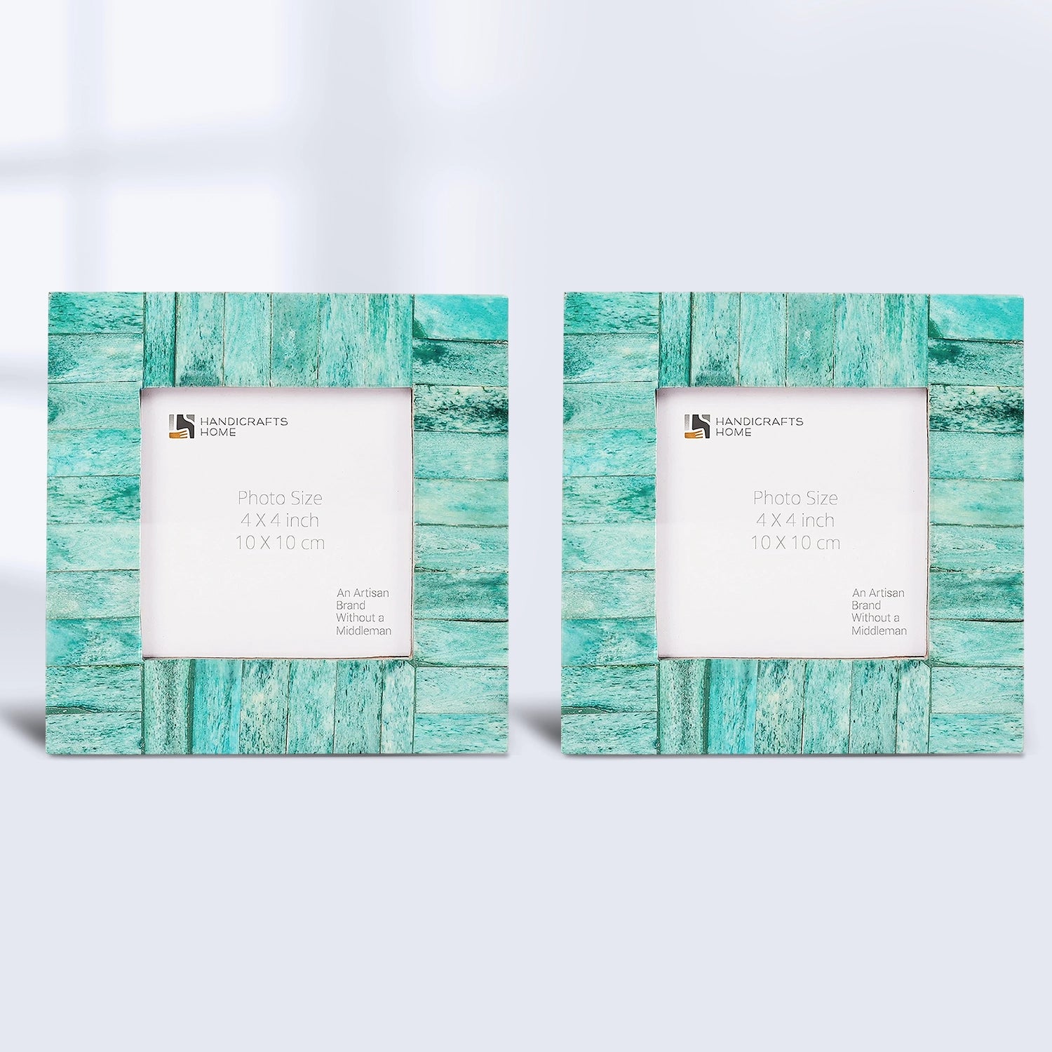 Picture Frames Classic Pattern Bone Inlay Combo 4"x4", Green