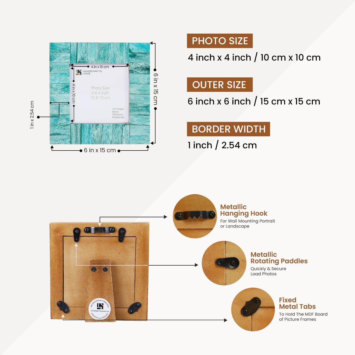 Picture Frames Classic Pattern Bone Inlay Combo 4"x4", Green