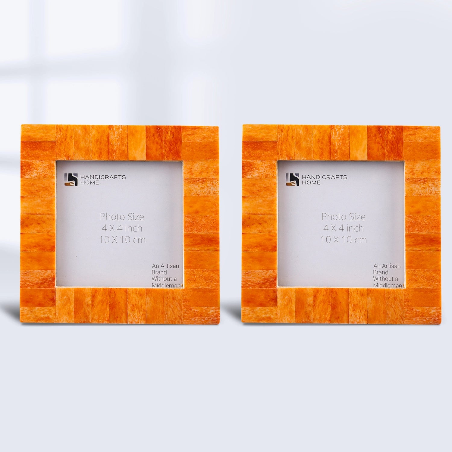 Picture Frames Classic Pattern Bone Inlay Combo 4"x4", Orange