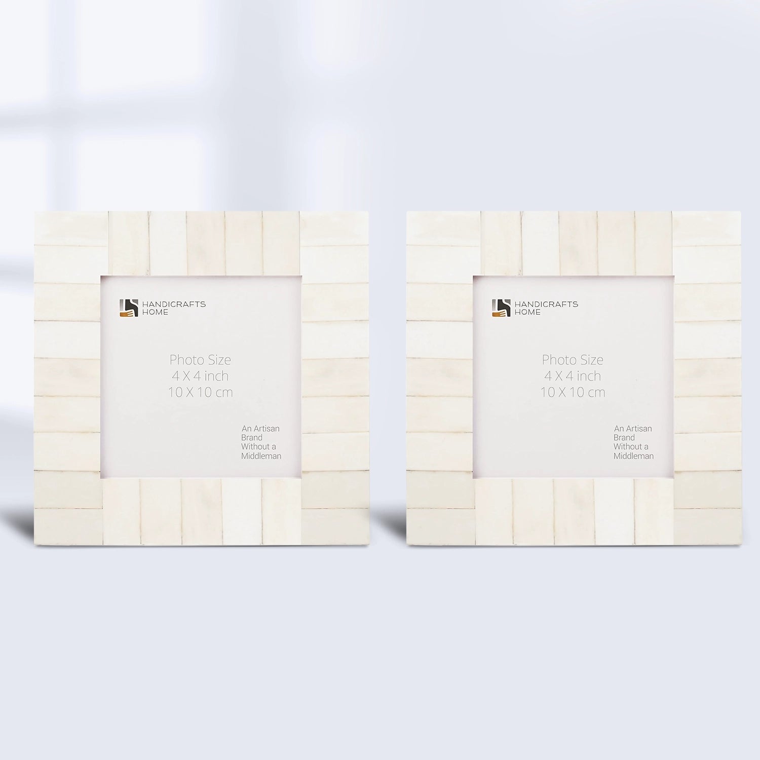 Picture Frames Classic Pattern Bone Inlay Combo 4"x4", White