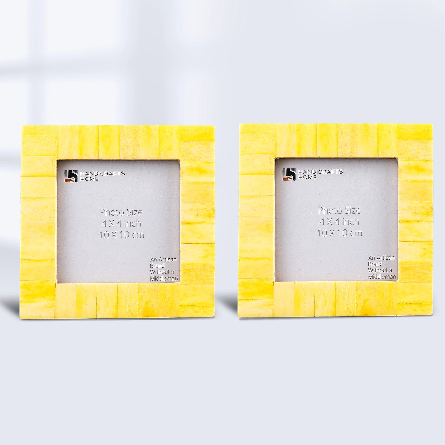 Picture Frames Classic Pattern Bone Inlay Combo 4"x4", Yellow