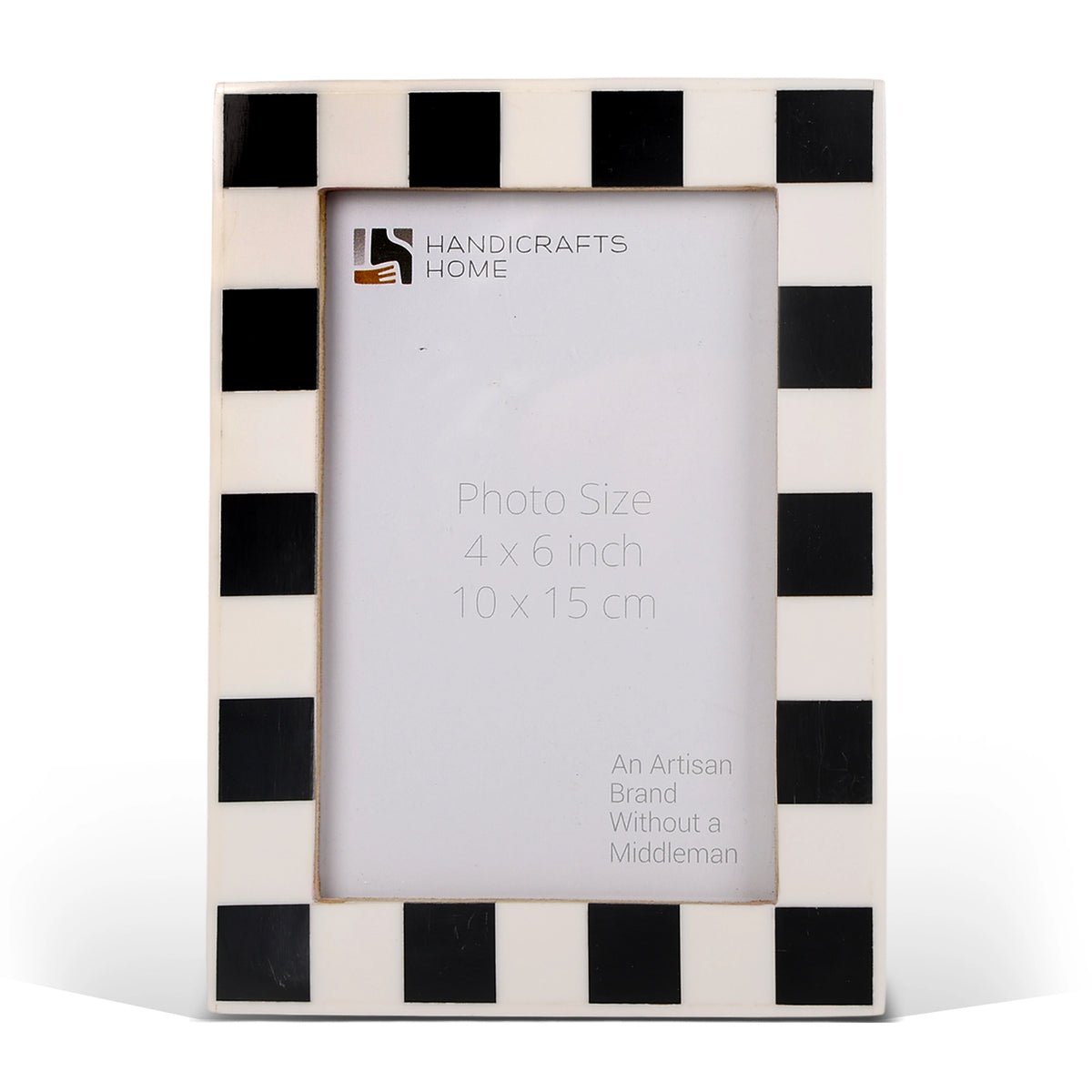 Handmade Baby Picture Frame 4x4 Checkered Art Inspired Resin Inlay Collection, for tabletop or wall display