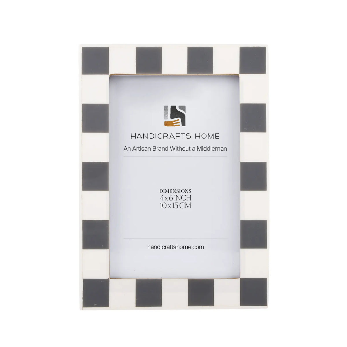 Handmade Baby Picture Frame 4x4 Checkered Art Inspired Resin Inlay Collection, for tabletop or wall display