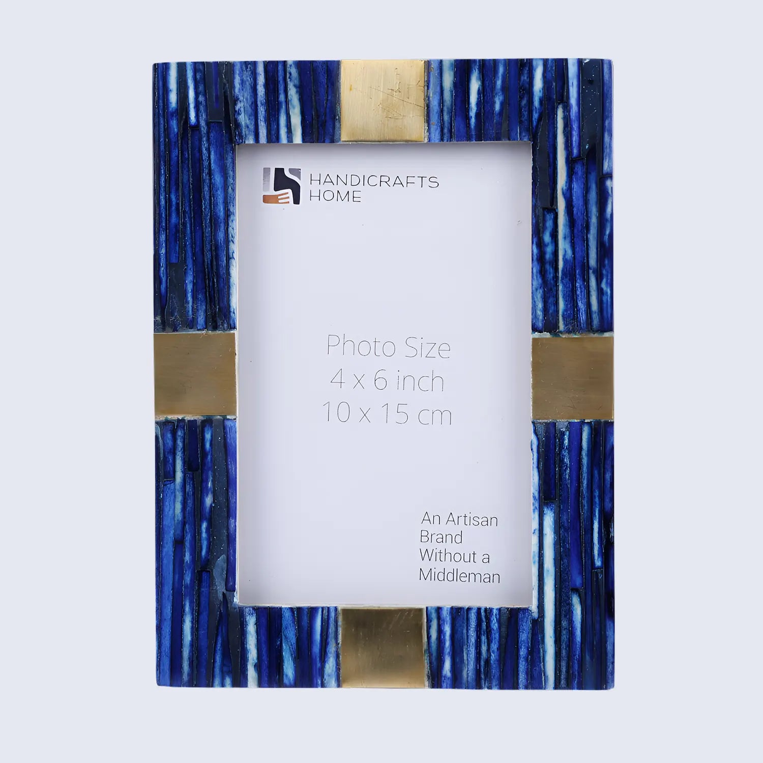 Handmade Coastal Luxe Bone Inlay & Brass Picture Frame- 4x6 & 5x7