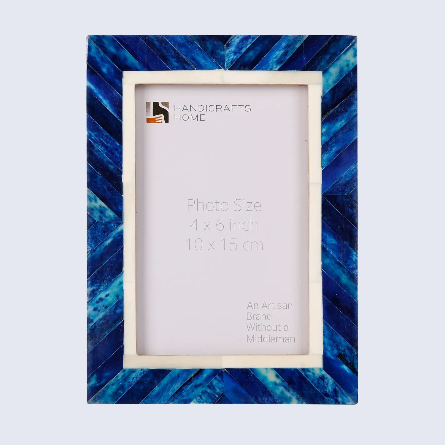 Blue Chevron Bone Inlay Picture Photo Frame size 4x6 & 5x7