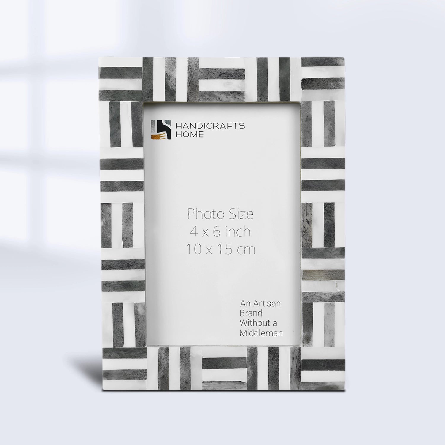 Picture Frames Brick Pattern Bone Inlay, Grey-White, 4x6, 5x7