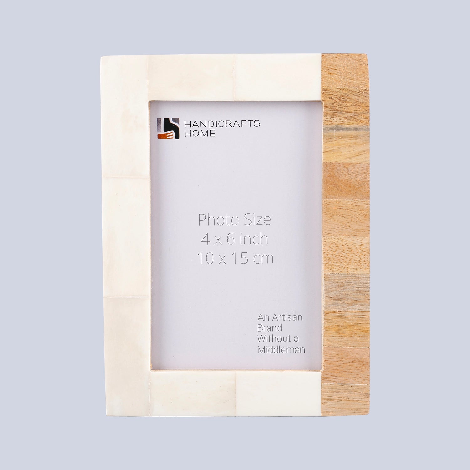 Plain White & Brown Bone Inlay Picture Frame - 4x6 & 5x7