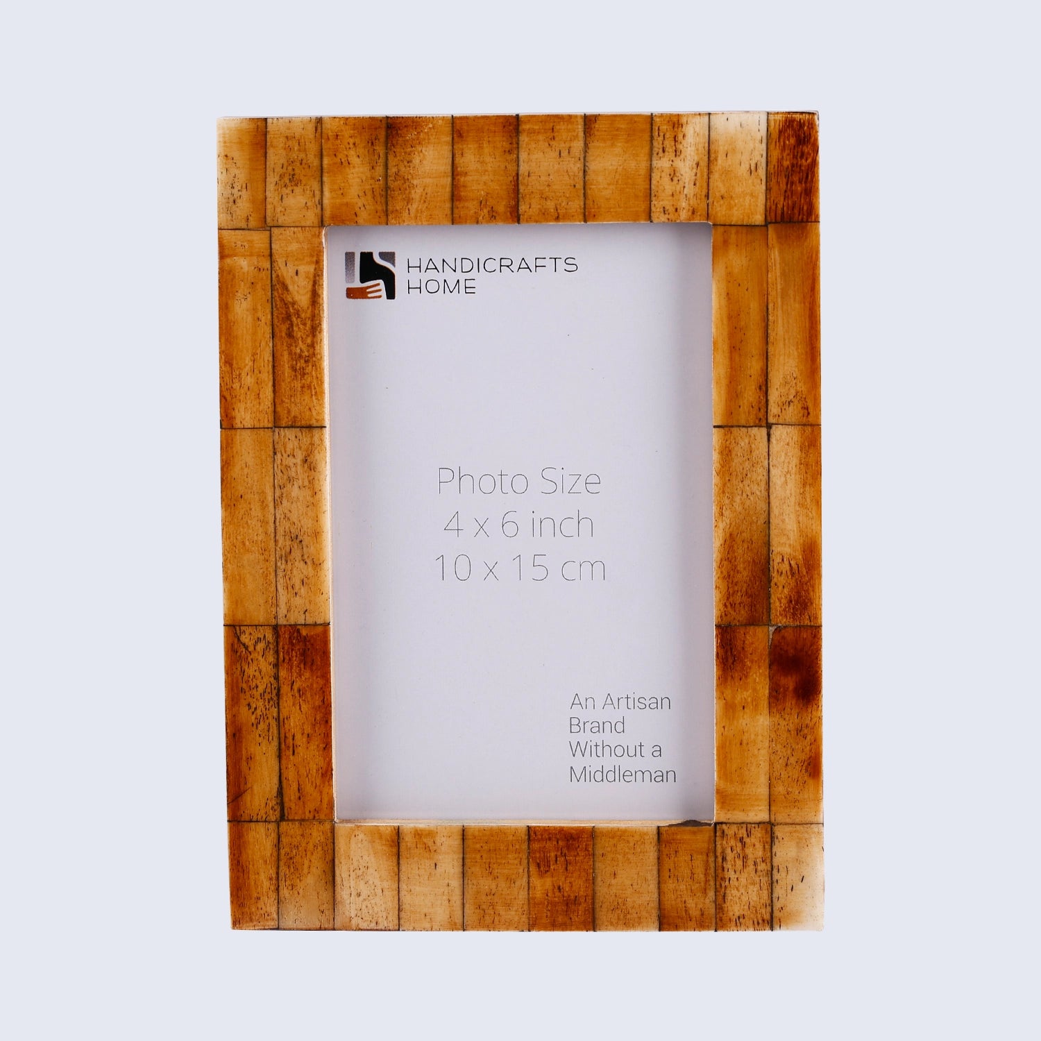 Antique Tile Brown Bone Inlay Frame - Desk & Wall Display, 2 Sizes