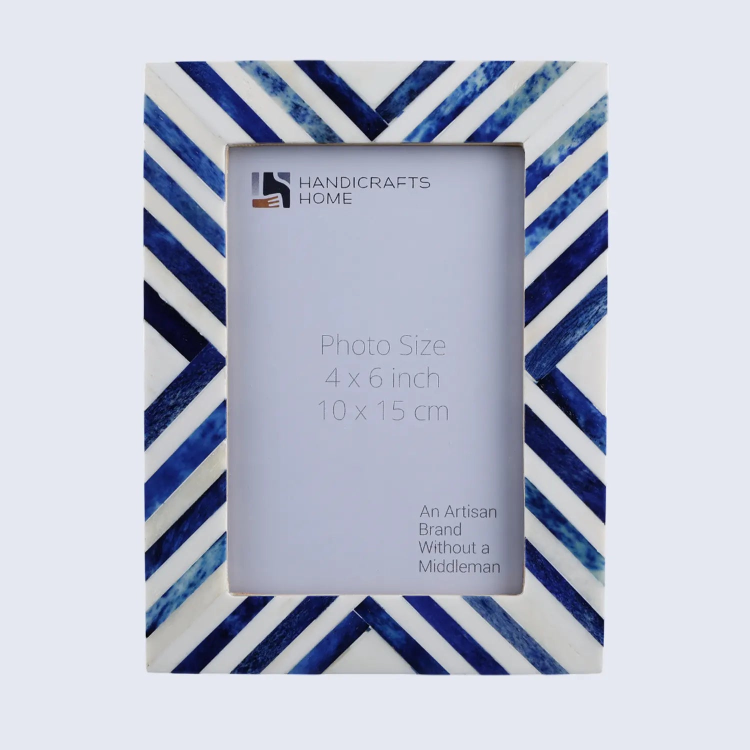 Chevron Bone Inlay Picture Frame 4x6 & 5x7, Blue