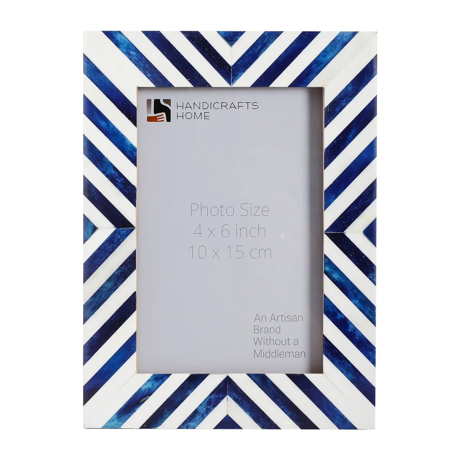 Picture Frame Chevron Collection Bone Inlay Blue – 4x6 & 5x7"