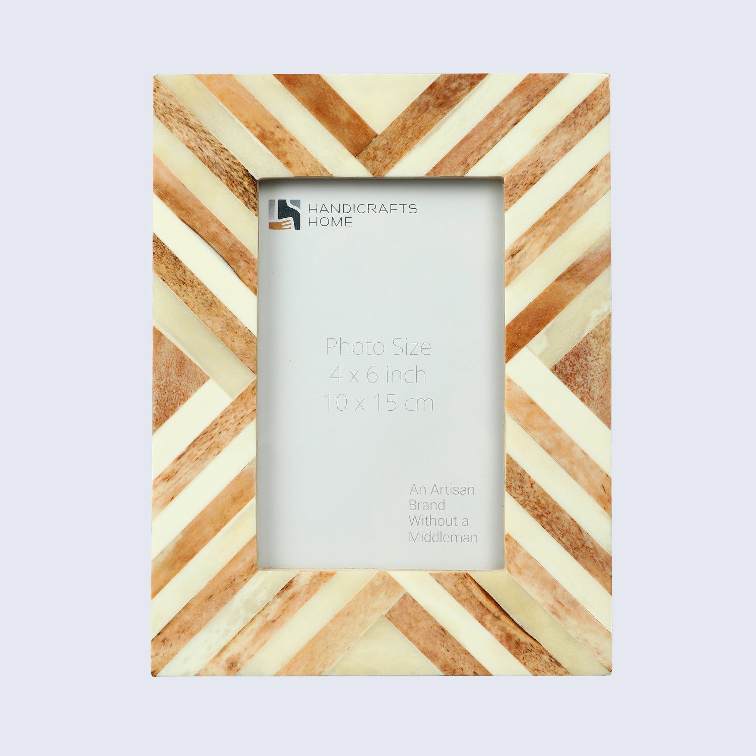 Chevron Bone Inlay Picture Frame 4x6 & 5x7, Brown