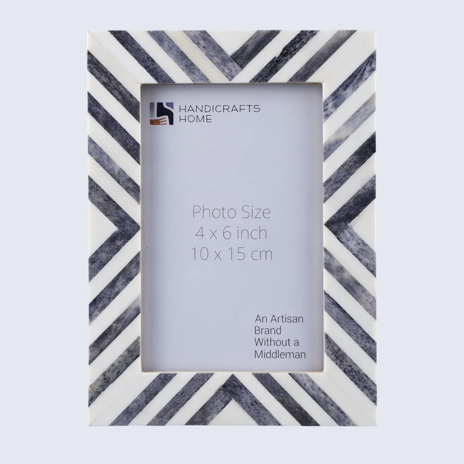 Chevron Bone Inlay Picture Frame 4x6 & 5x7, Grey