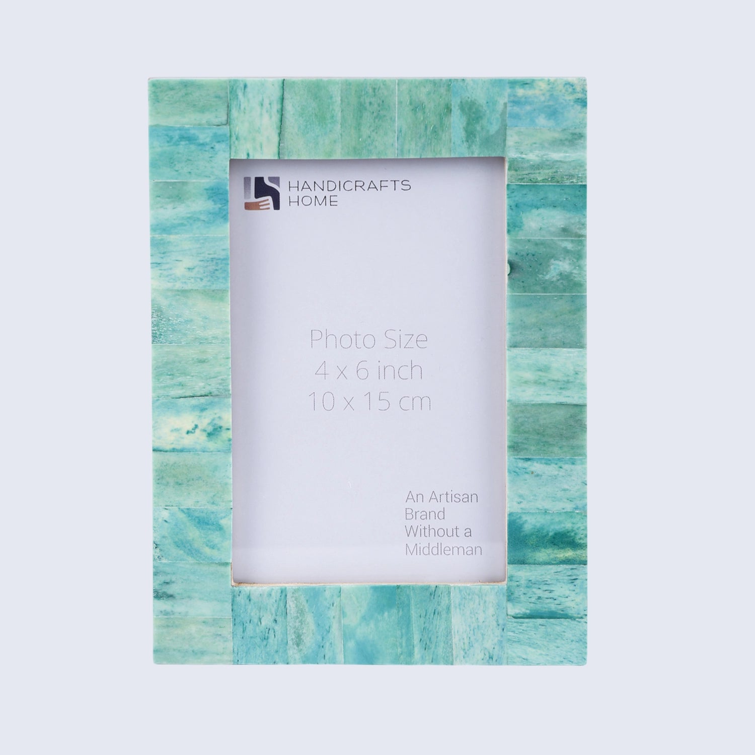 Classic Green Picture Frame- Bone Inlay & Wood in 4x6