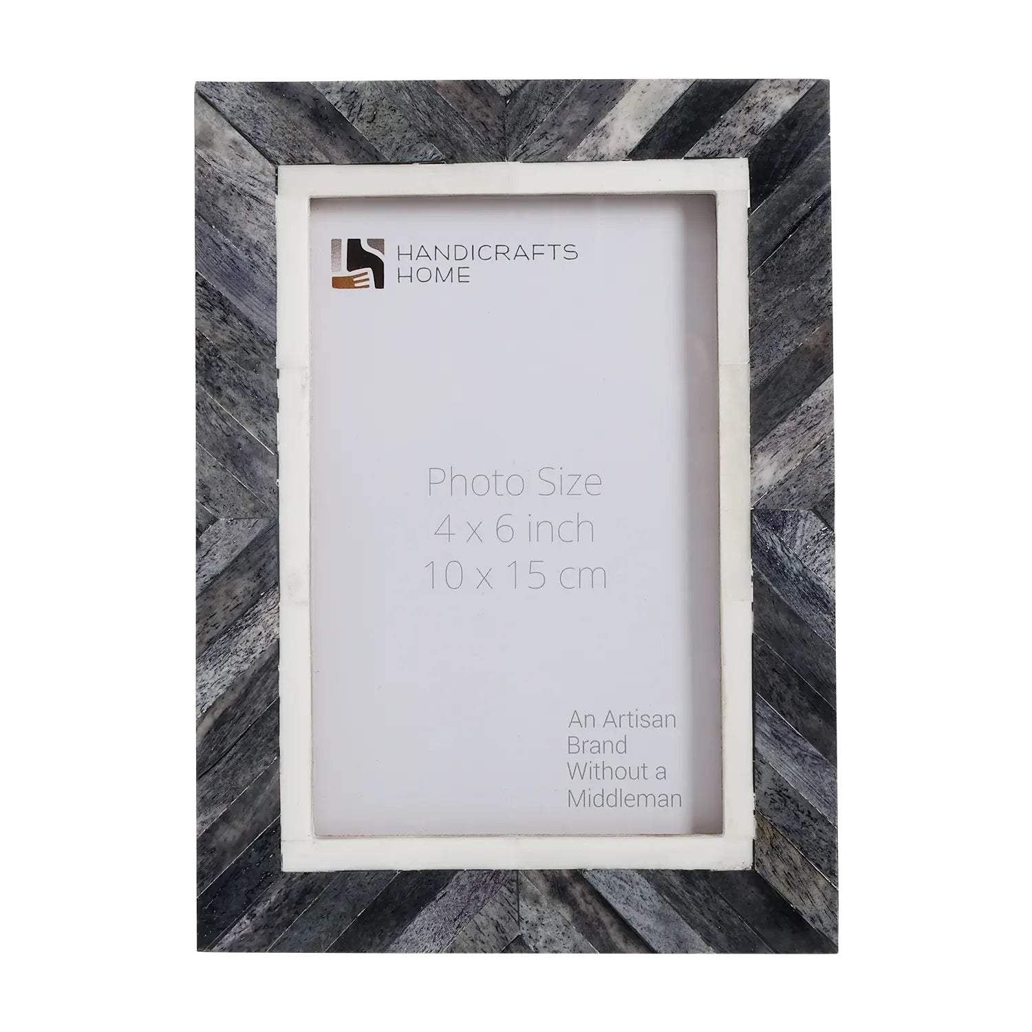 Grey Chevron Bone Inlay Picture Photo Frame size 4x6 & 5x7