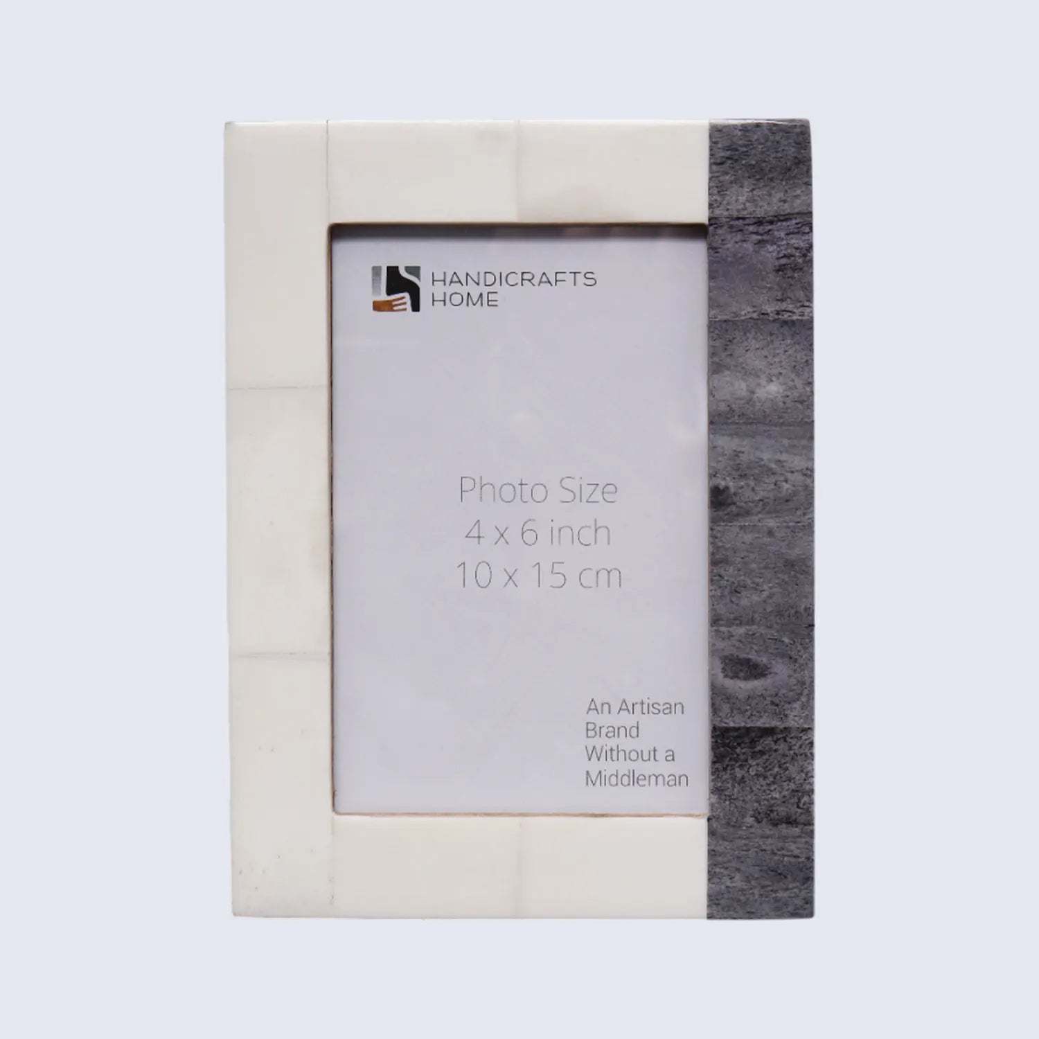 Plain White & Grey Bone Inlay Picture Frame - 4x6 & 5x7