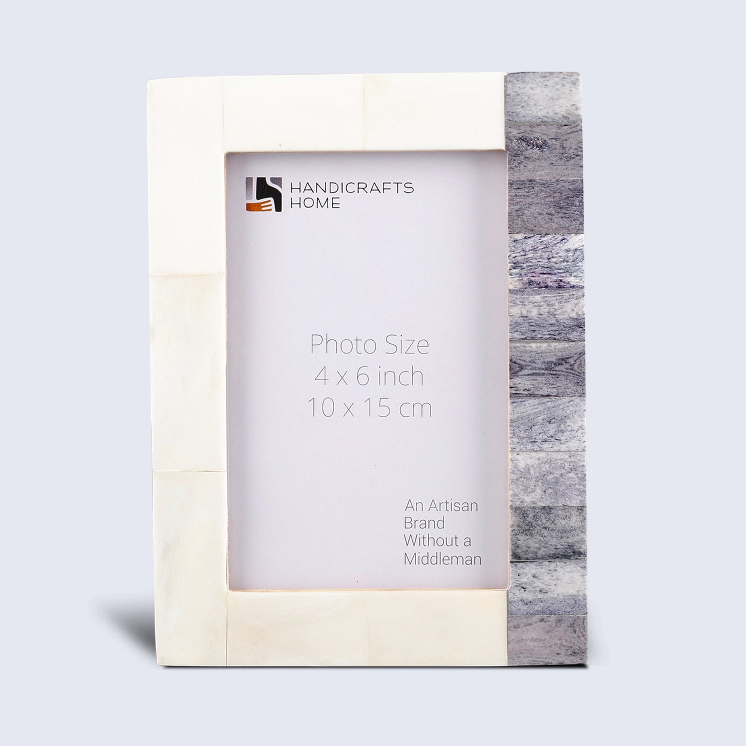 Picture Frames Coastal Classic Bone Inlay Collection, White-Grey-4x6, 5x7"