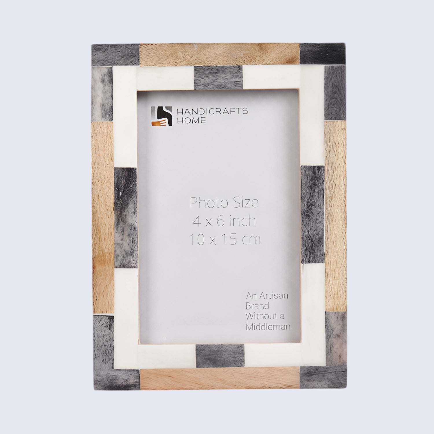 Bone Inlay & Mango Wood Tile Pattern Picture Frame