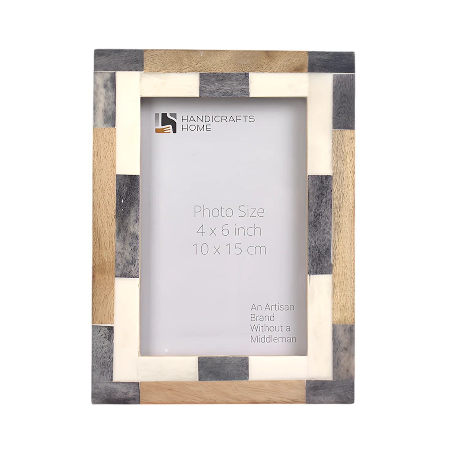 Bone Inlay & Mango Wood Tile Pattern Picture Frame