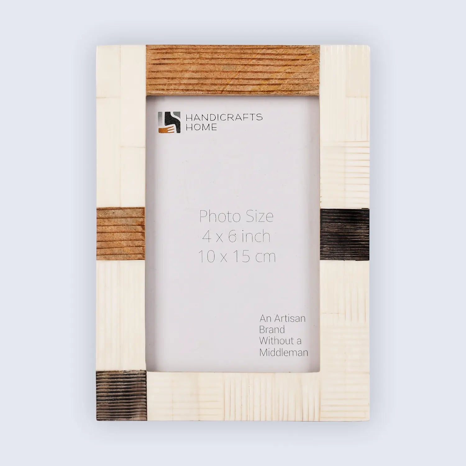 Picture Frame Neutral Patchwork Collection Horn, Bone & Wood Multi-Tone – 4x6 & 5x7"