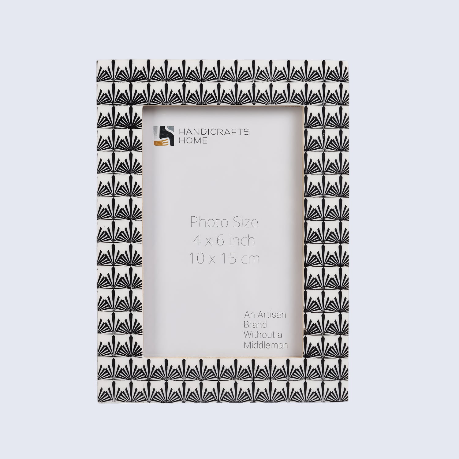 Resin Inlay Handmade Palm Crest Pattern Black & White - 4x6, 5x7