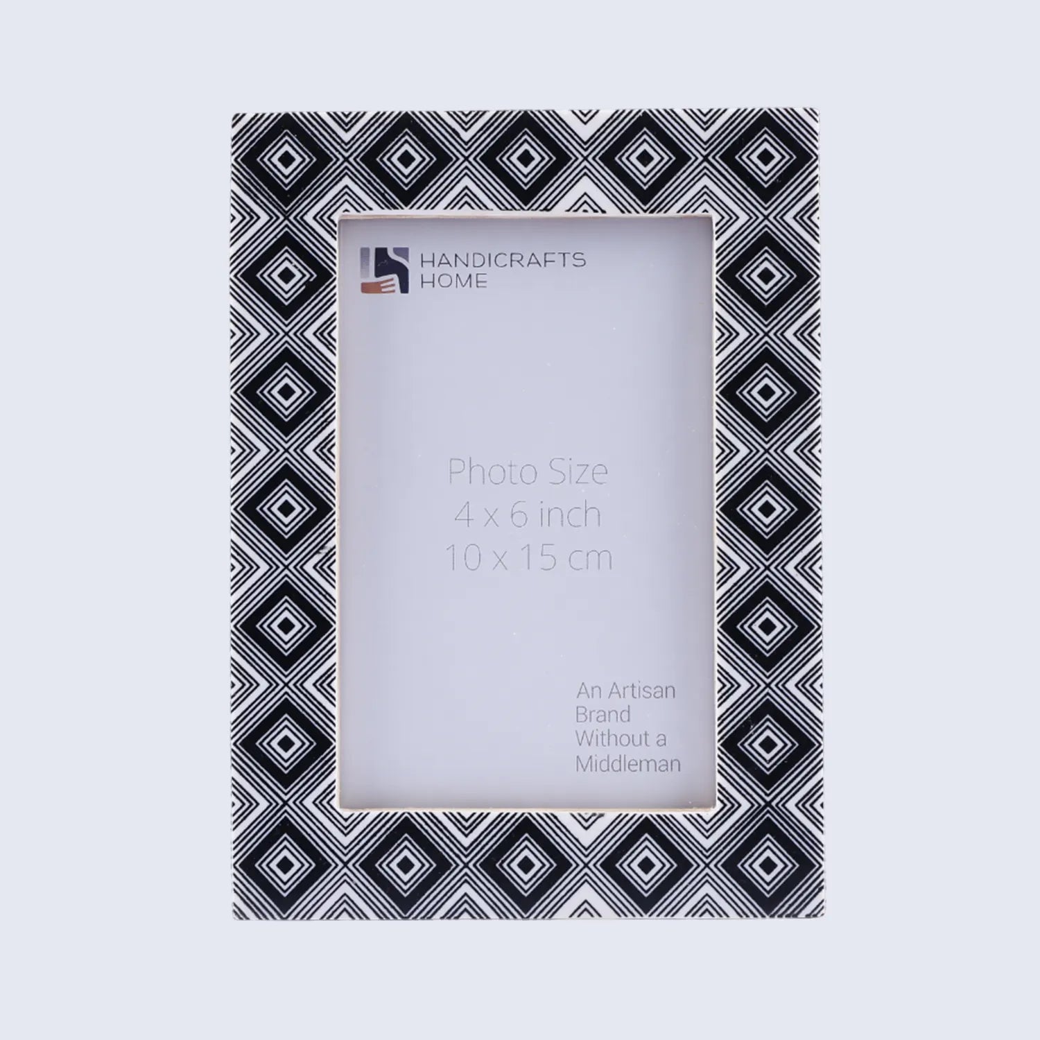 Tribal Black & White Picture Frame- Bone Inlay in 4x6 & 5x7