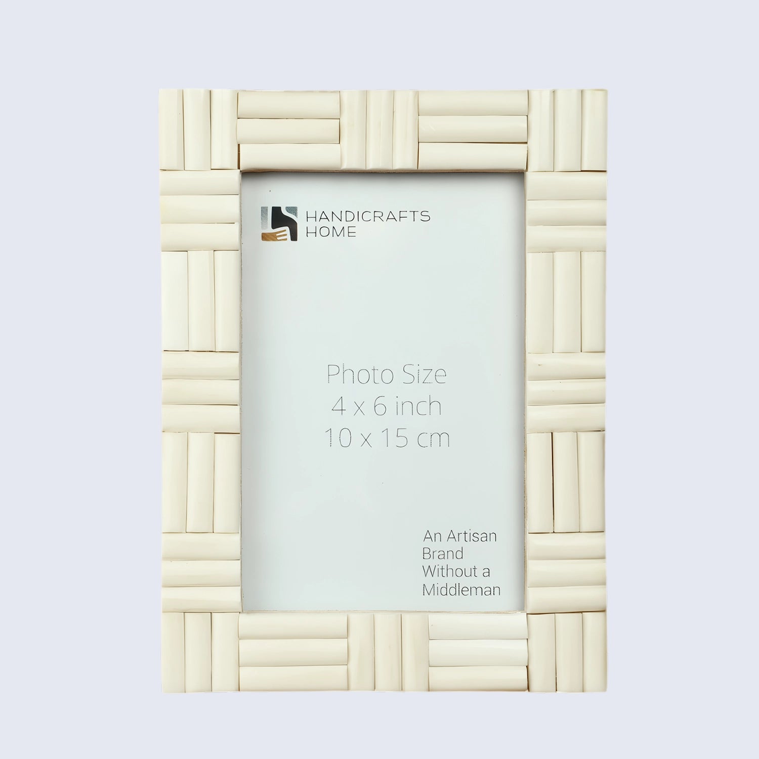 White Bone Brick Pattern Frame 4x6 & 5x7 - Vintage Boho Décor