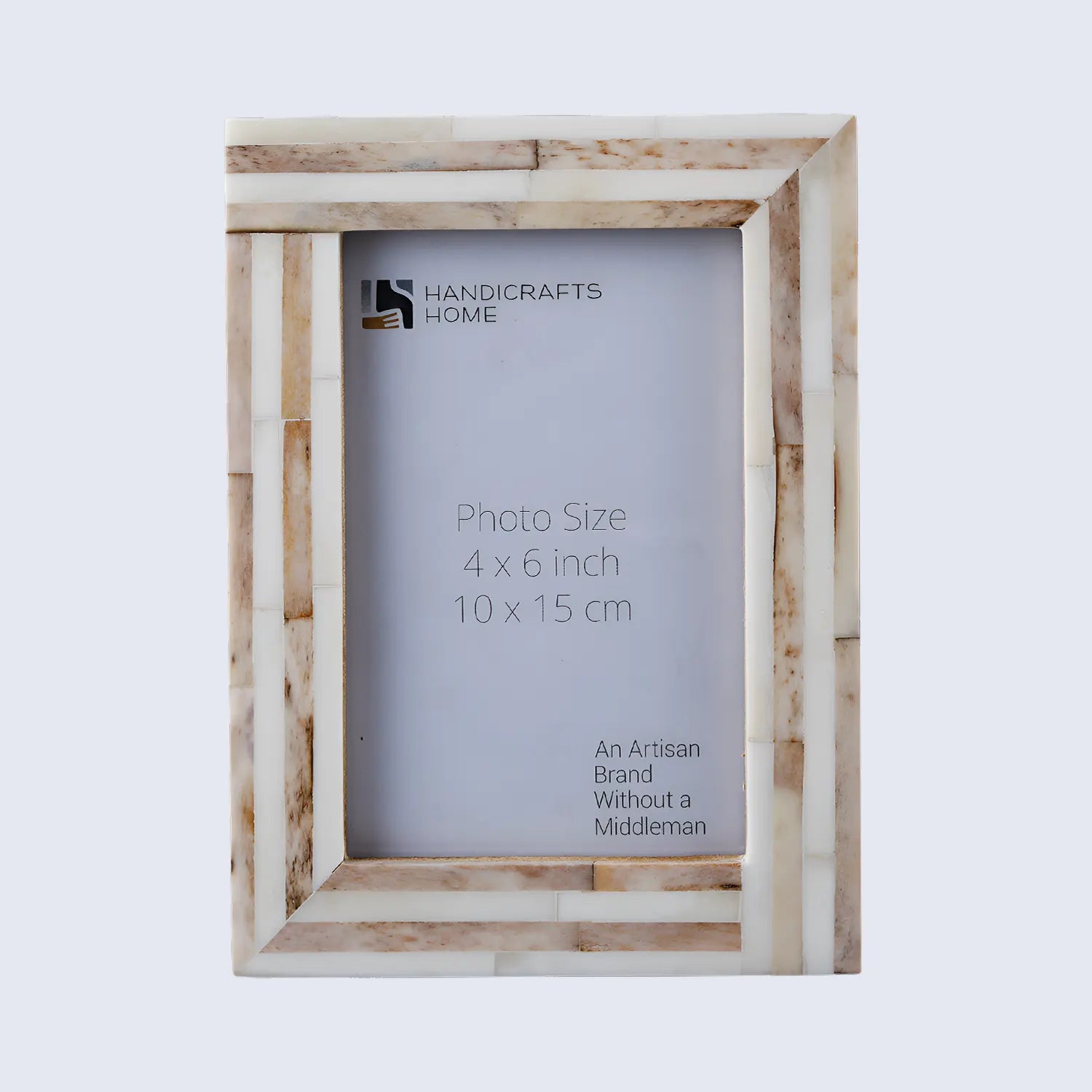 Sandstone Bone Inlay Picture Frame -White & Brown in 4x6 & 5x7