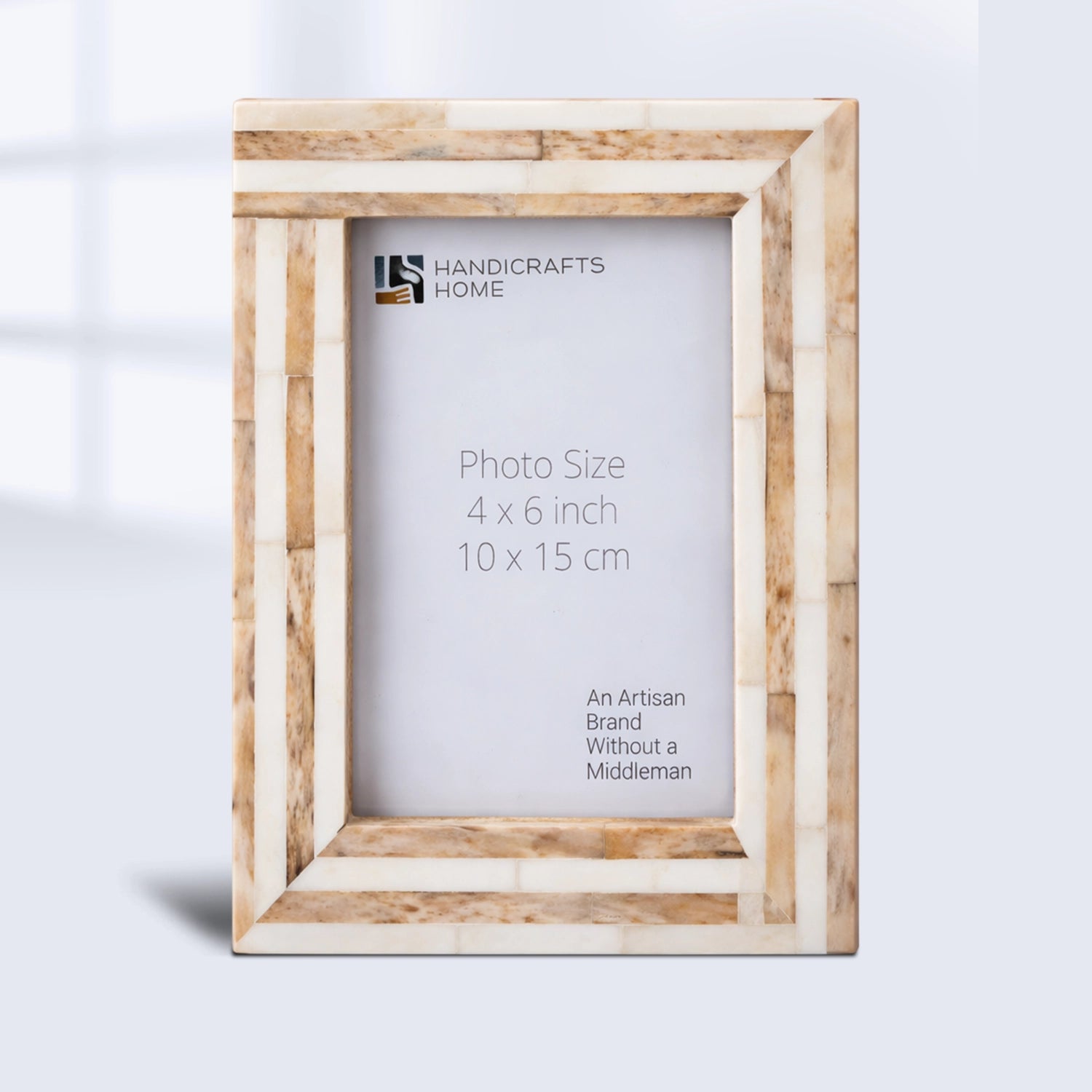 Picture Frame Sandstone Collection Bone Inlay White & Brown – 4x6 & 5x7"