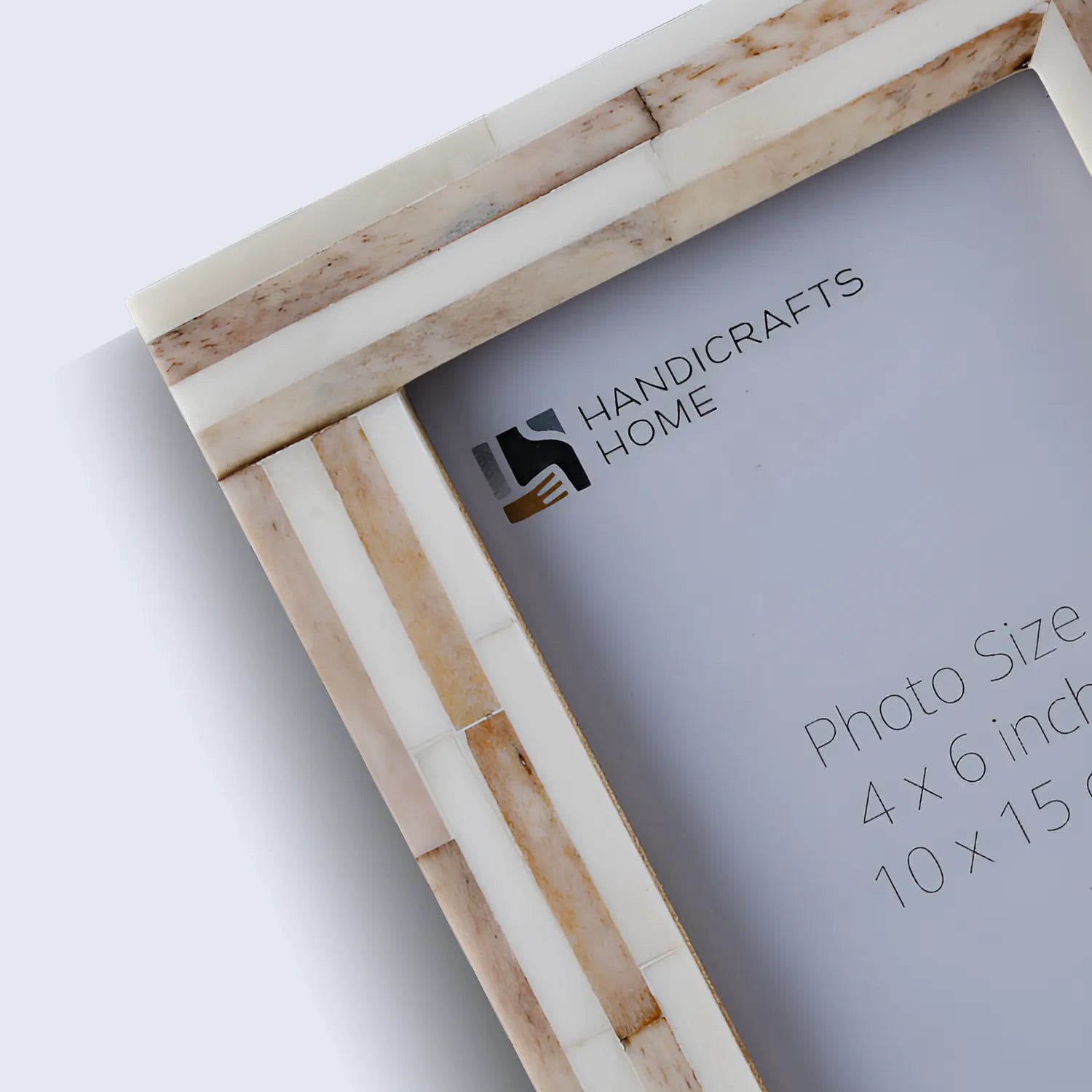 Sandstone Bone Inlay Picture Frame -White & Brown in 4x6 & 5x7