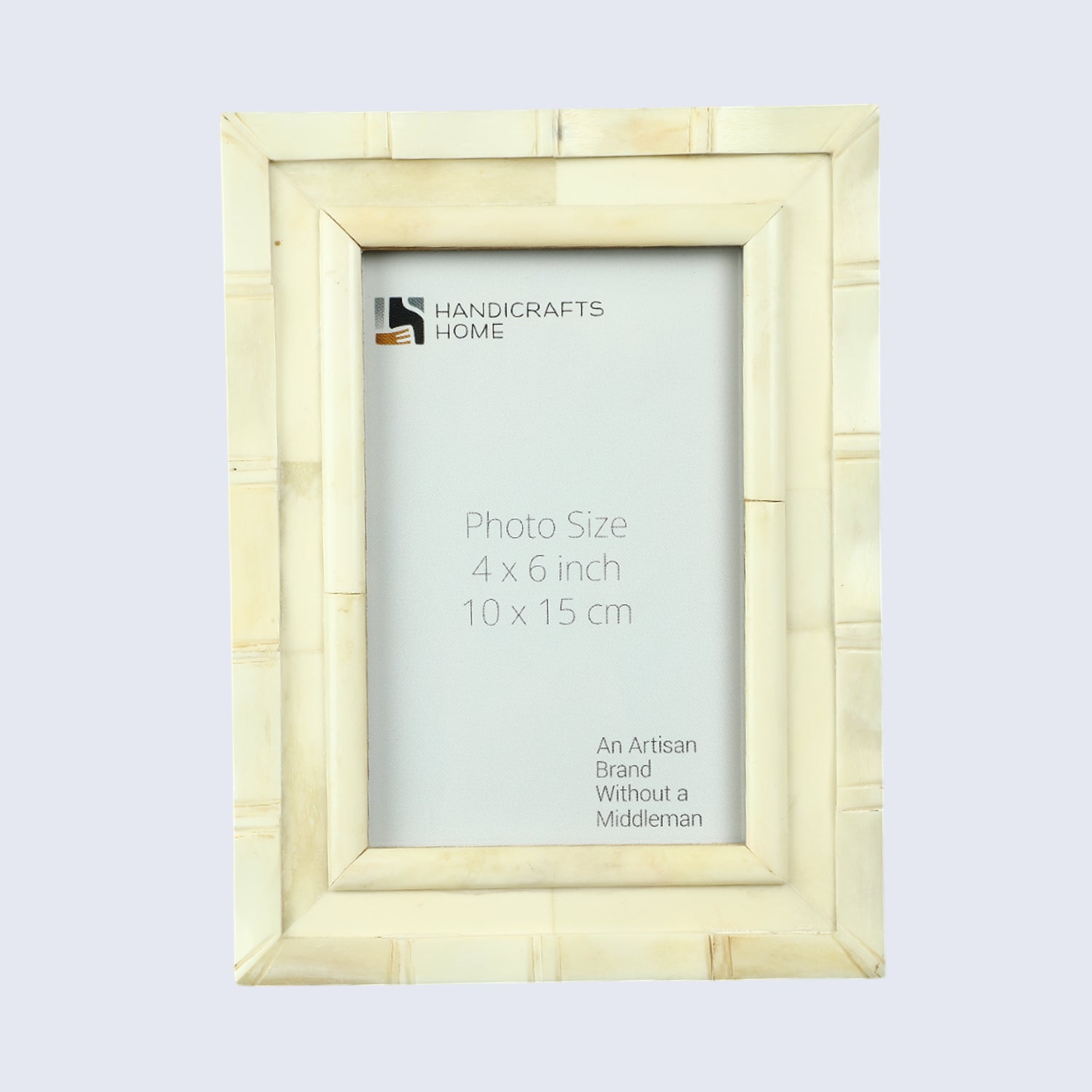 Handmade White Linear Picture Frame Bone Inlay - 4x6 & 5x7