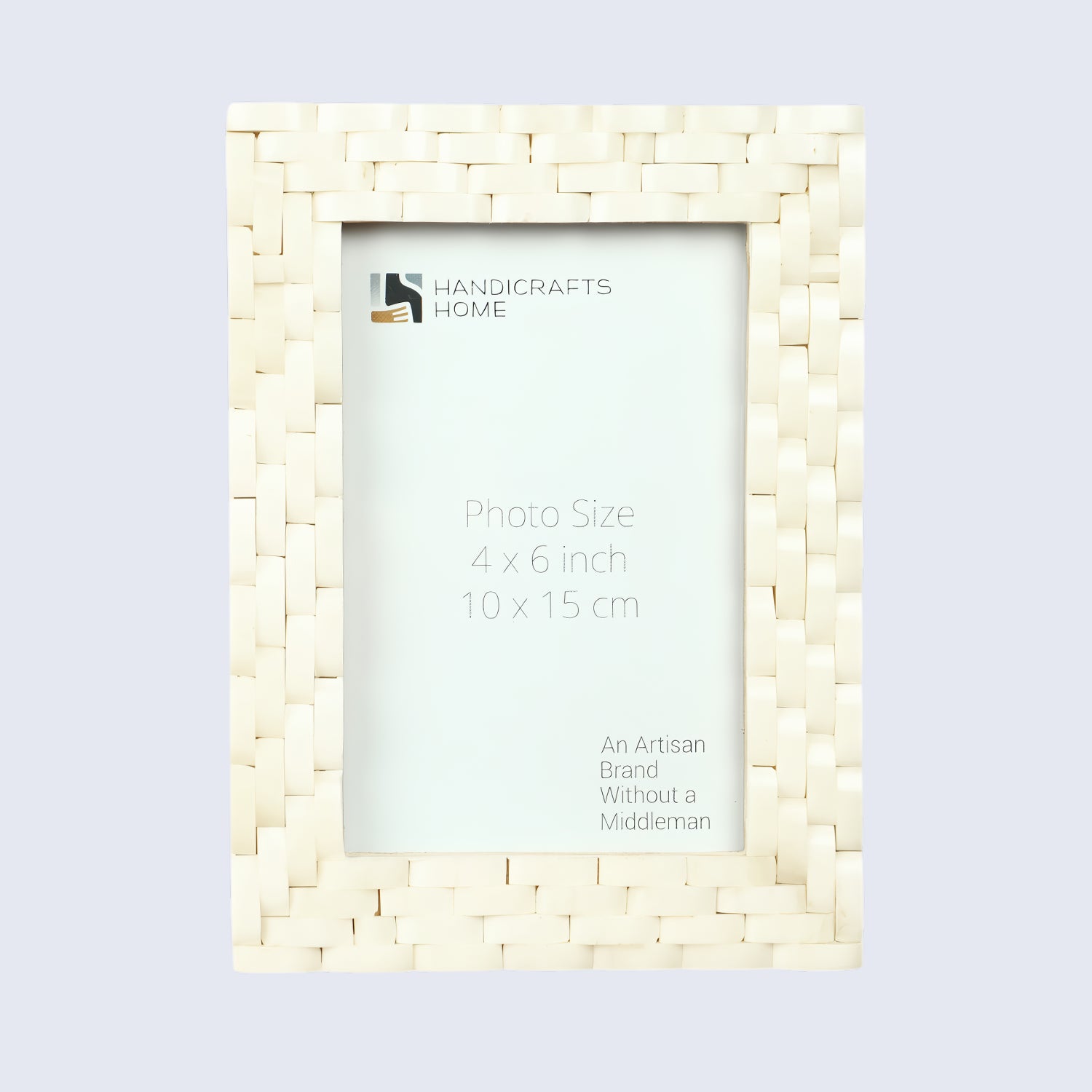 Handmade White Weave Pattern Photo Picture Frame- 4x6 & 5x7