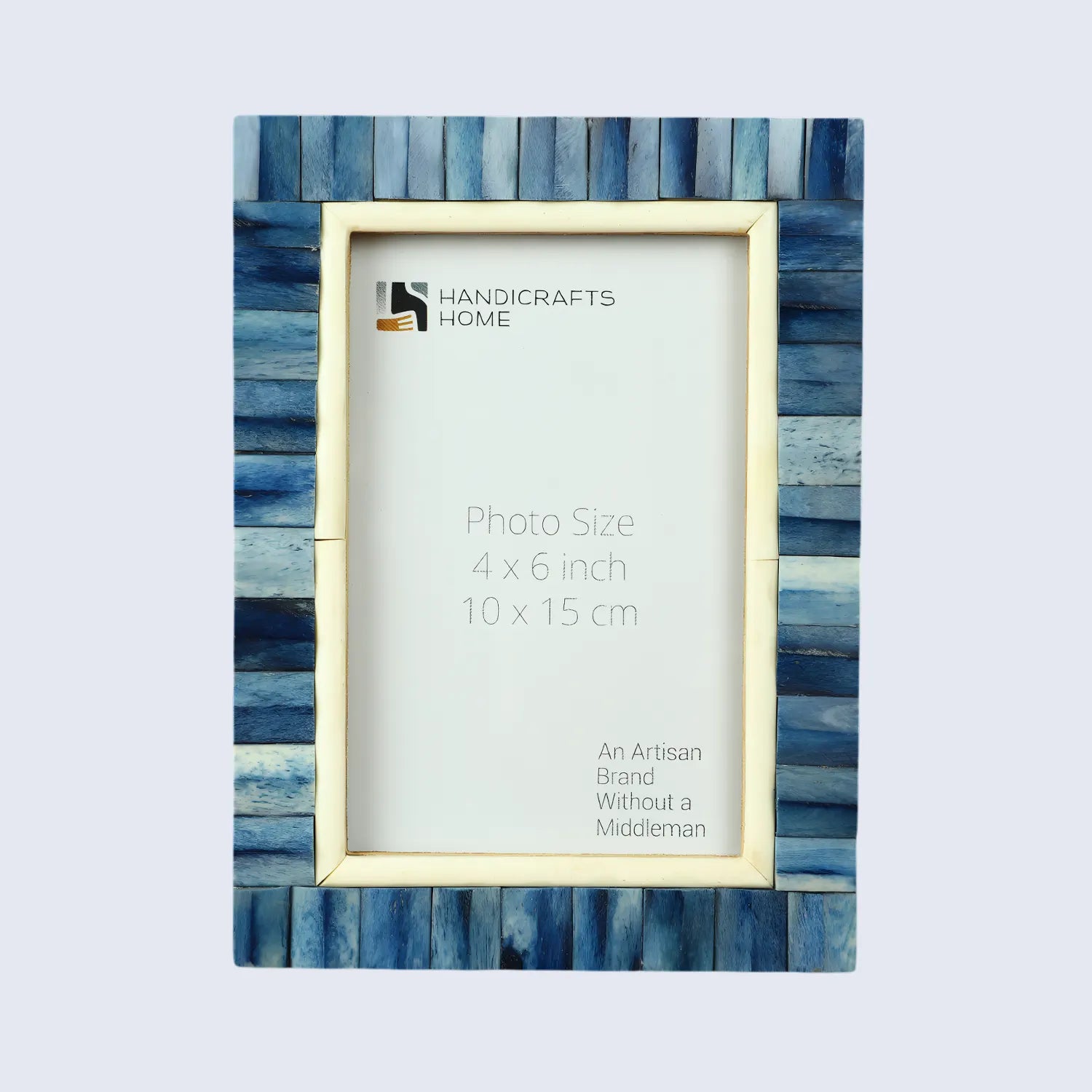 Ivory Ocean Bone Inlay Picture frame for Holiday Decor & Gifting - Blue , 4x6, 5x7