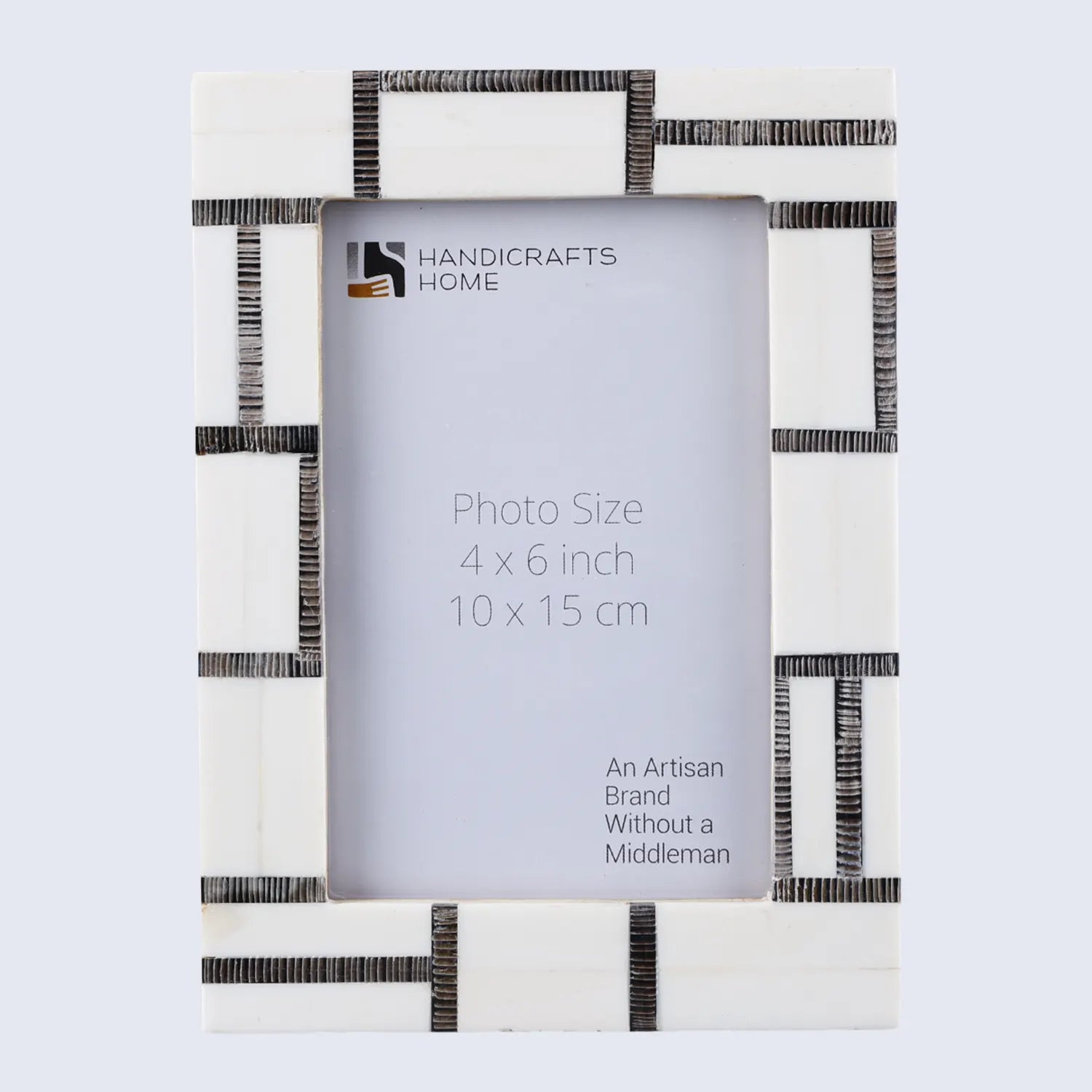 Picture Frame Shagrin Design Collection Horn & Bone Inlay White & Black – 4x6 & 5x7"