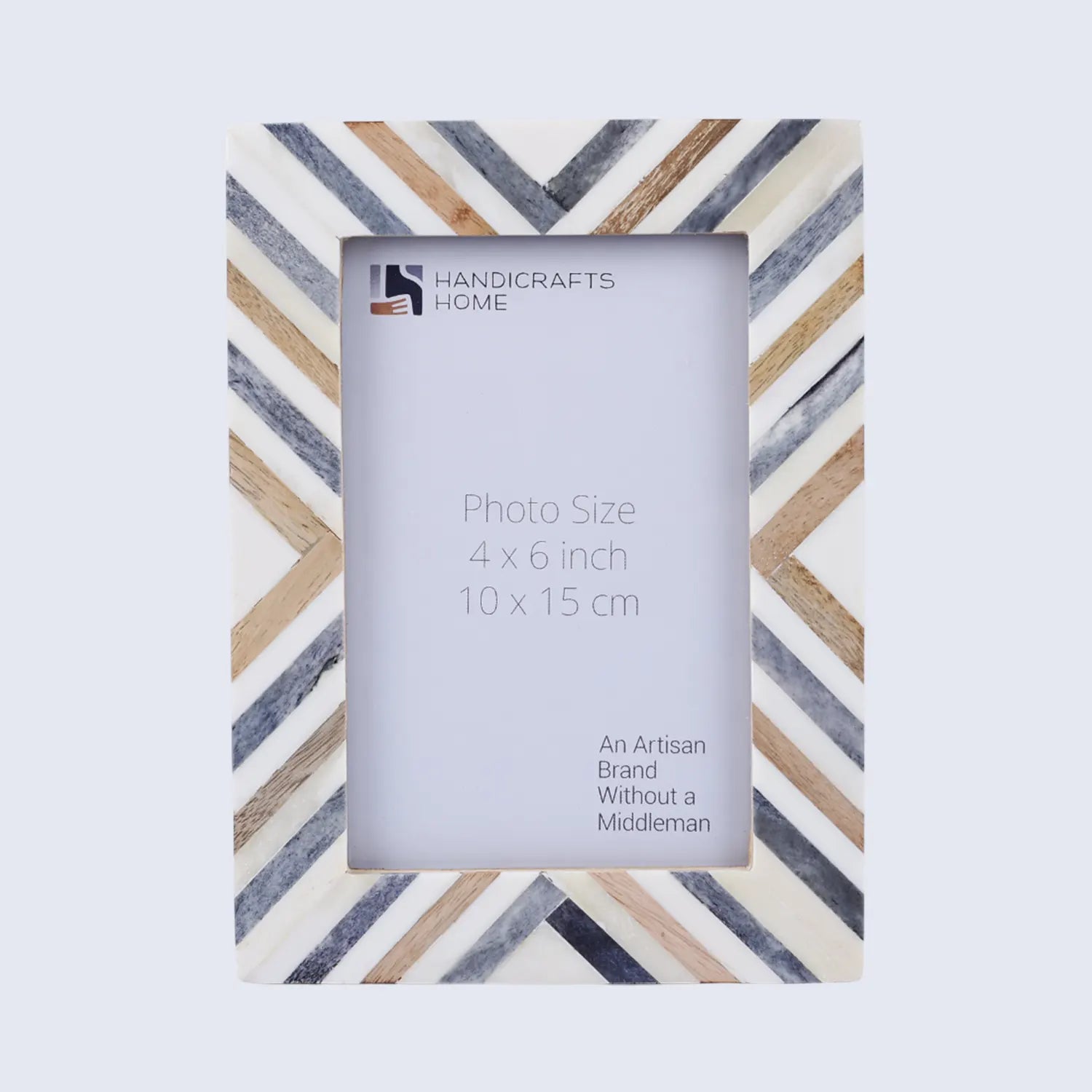 Hypno Dusk Grey & Brown Picture Frame- Bone Inlay & Wood in 4x6 & 5x7